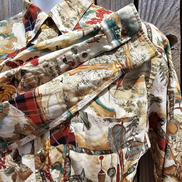 Men's Dress Shirt KSG Kenneth Gordon Printed Long Sleeve Large Delaware Nature - Picture 6 of 10